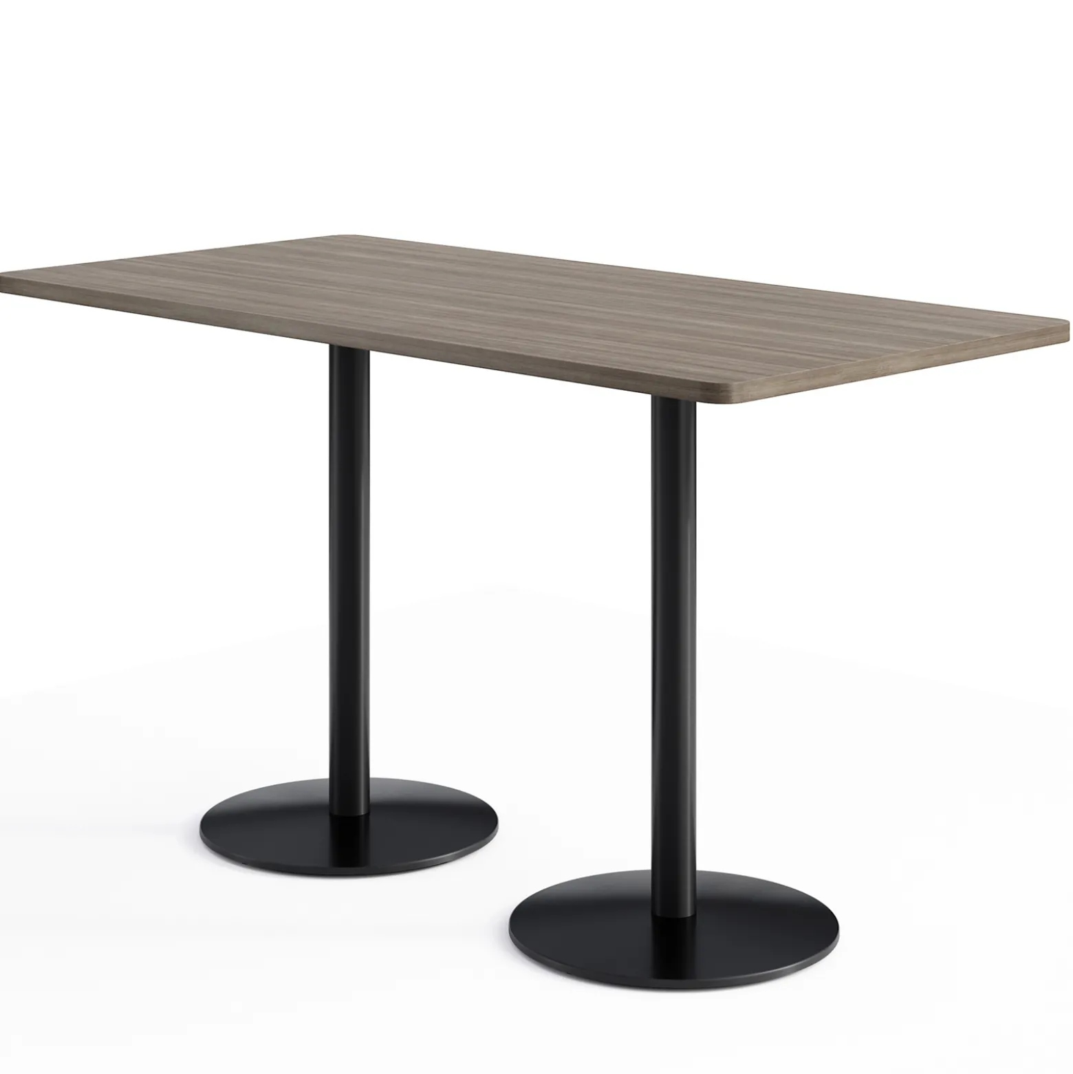 Café au lait Bar Height Rectangular Table with Pedestal Base - 72"W x 30"D