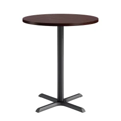 Café au lait Bar Height Round Table with X-Base - 36