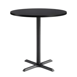 Café au lait Bar Height Round Table with X-Base - 42