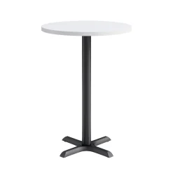 Café au lait Bar Height Round Table with X-Base - 30