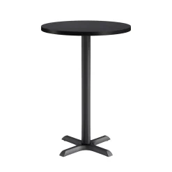 Café au lait Bar Height Round Table with X-Base - 30