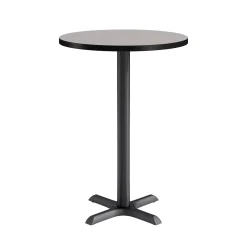 Café au lait Bar Height Round Table with X-Base - 30
