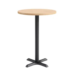 Café au lait Bar Height Round Table with X-Base - 30