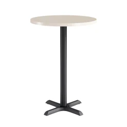 Café au lait Bar Height Round Table with X-Base - 30