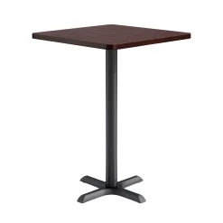 Café au lait Bar Height Square Table with X-Base - 30