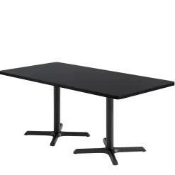 Café au lait Standard Height Rectangular Table with X Base - 72"W x 36"D
