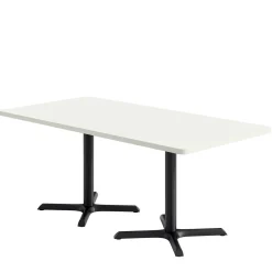 Café au lait Standard Height Rectangular Table with X Base - 72