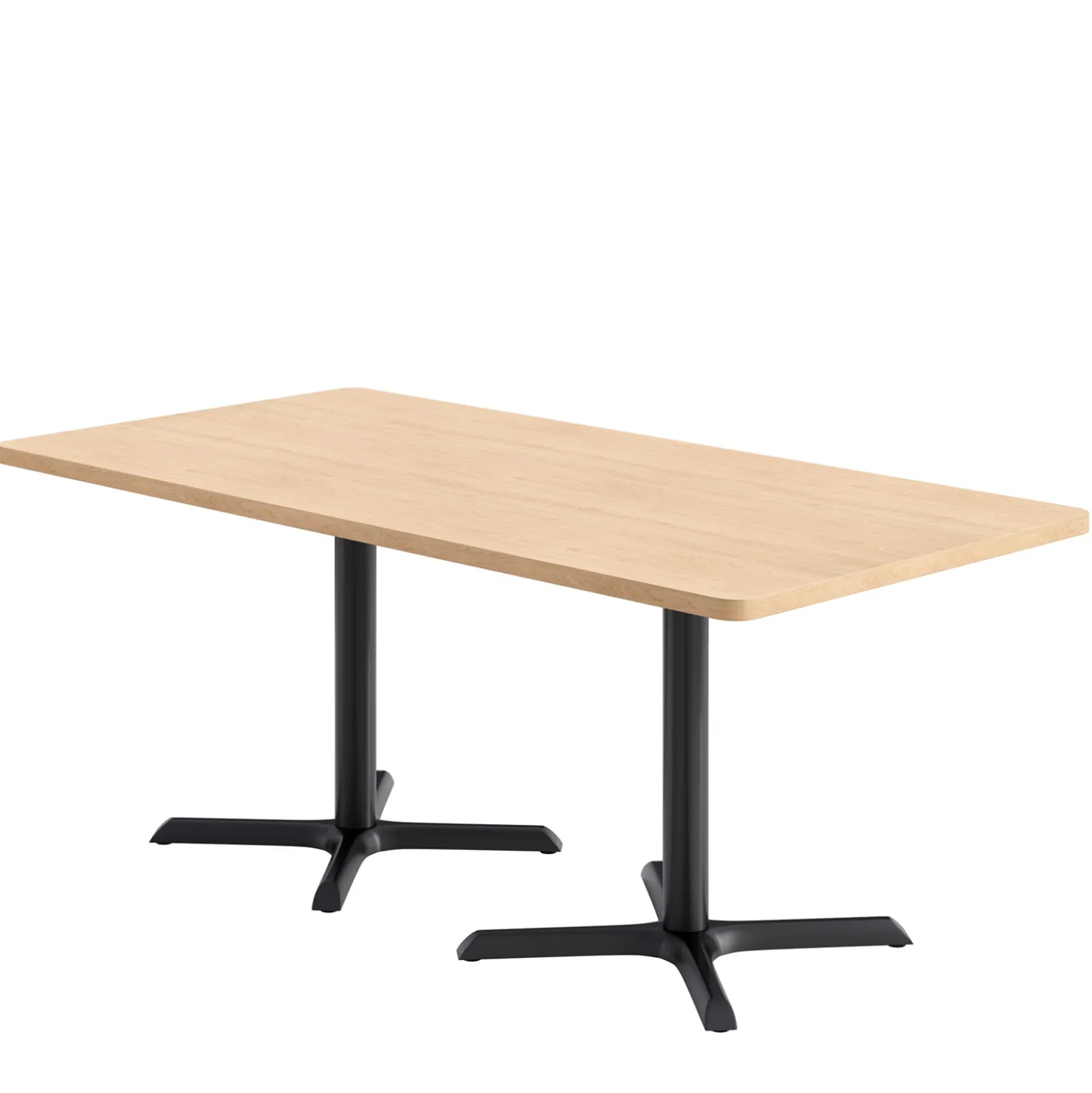Café au lait Standard Height Rectangular Table with X Base - 72"W x 36"D
