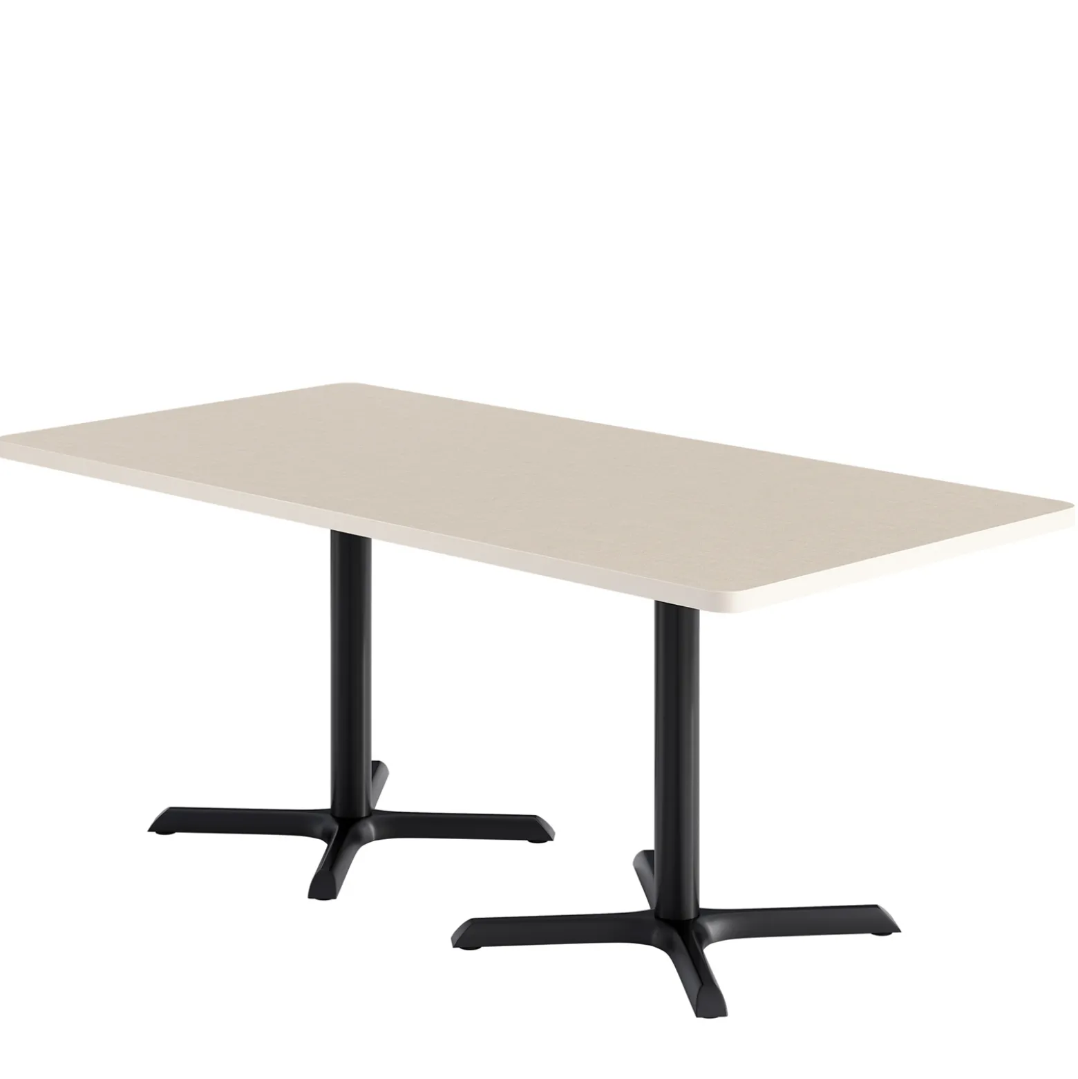 Café au lait Standard Height Rectangular Table with X Base - 72"W x 36"D