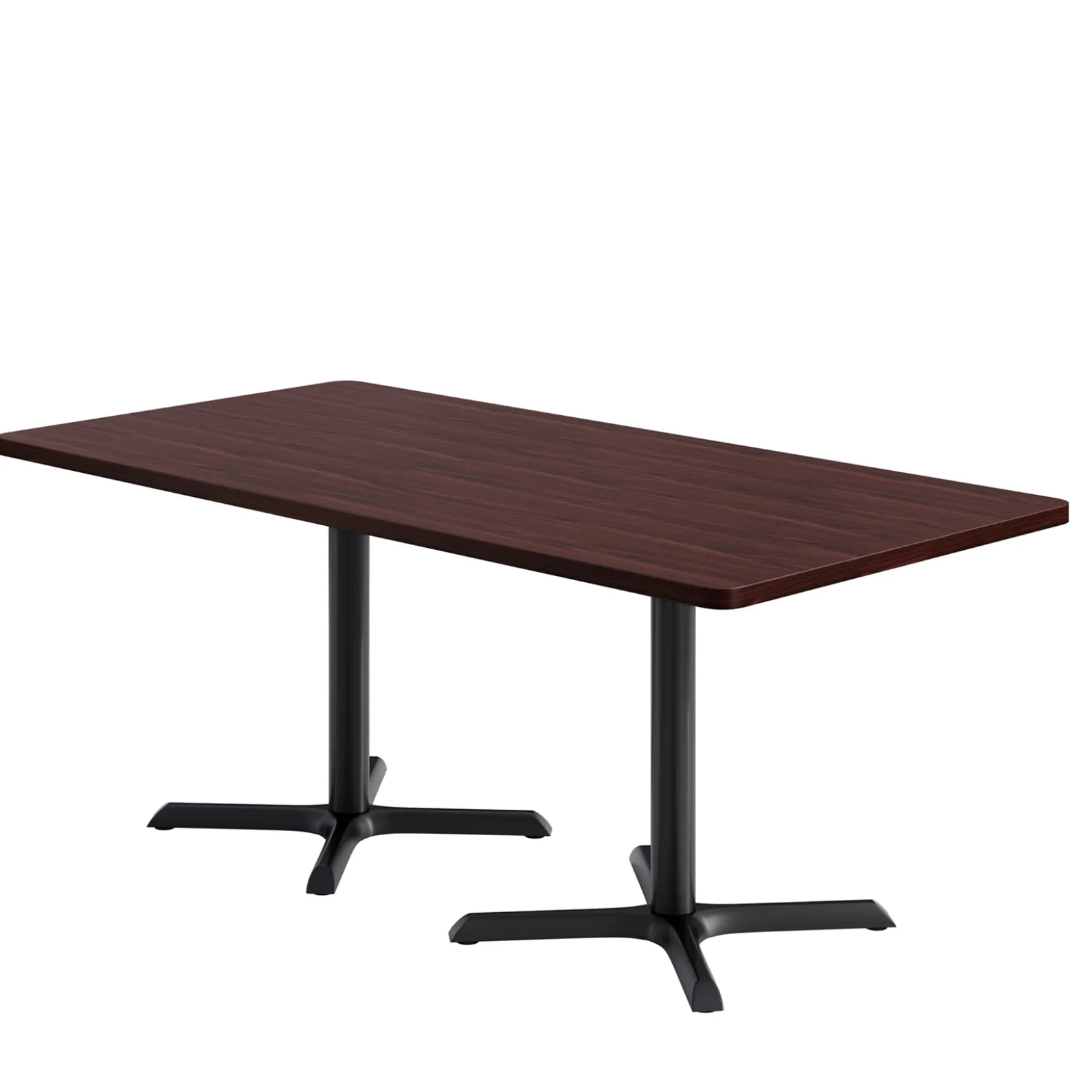 Café au lait Standard Height Rectangular Table with X Base - 72"W x 36"D