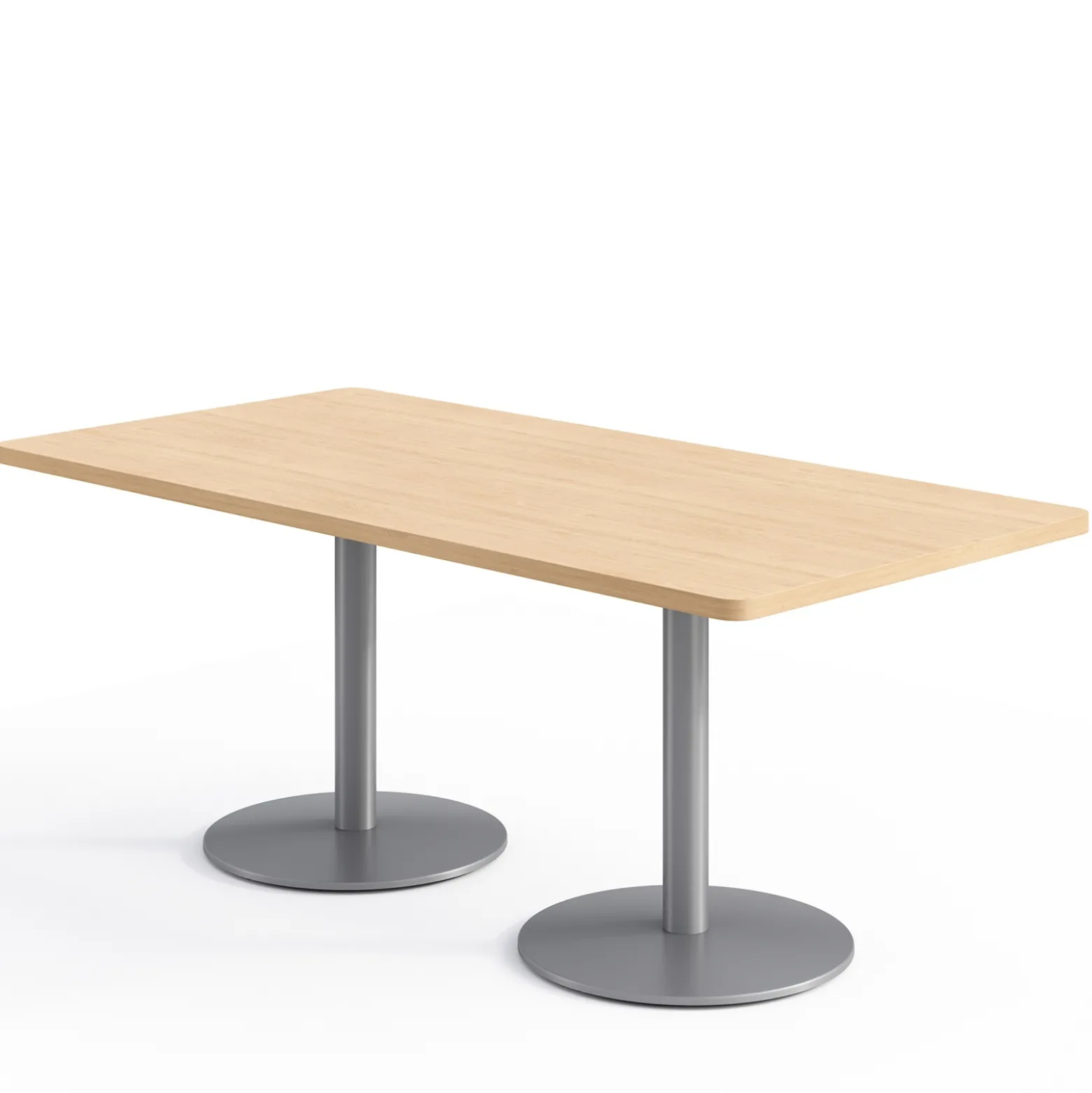 Café au lait Standard Height Rectangular Table with Pedestal Base - 72"W x 30"D