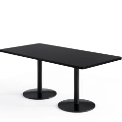 Café au lait Standard Height Rectangular Table with Pedestal Base - 72"W x 30"D