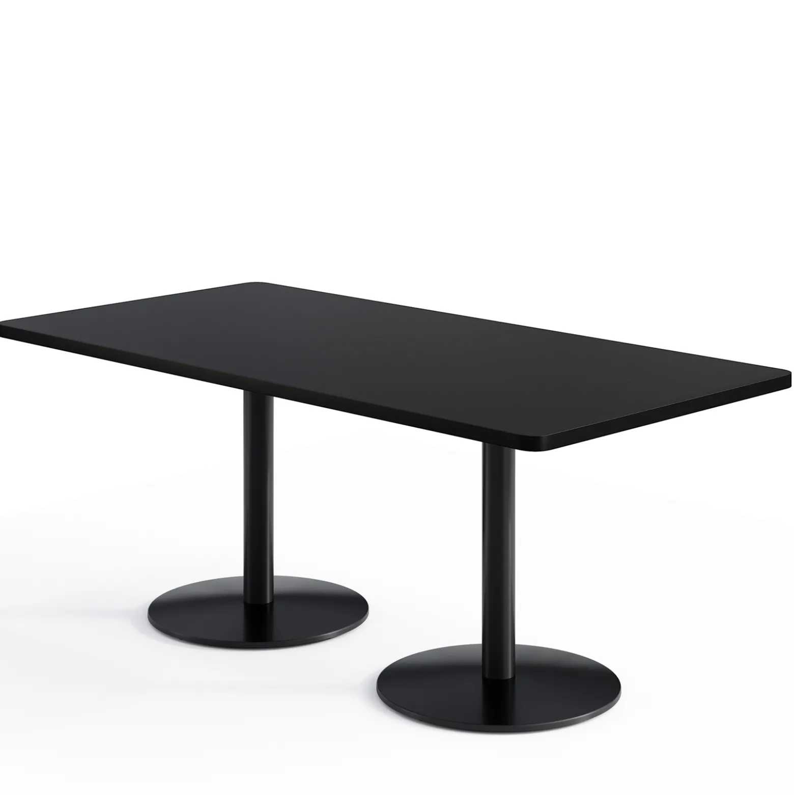 Café au lait Standard Height Rectangular Table with Pedestal Base - 72"W x 30"D