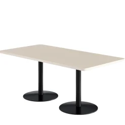 Café au lait Standard Height Rectangular Table with Pedestal Base - 72