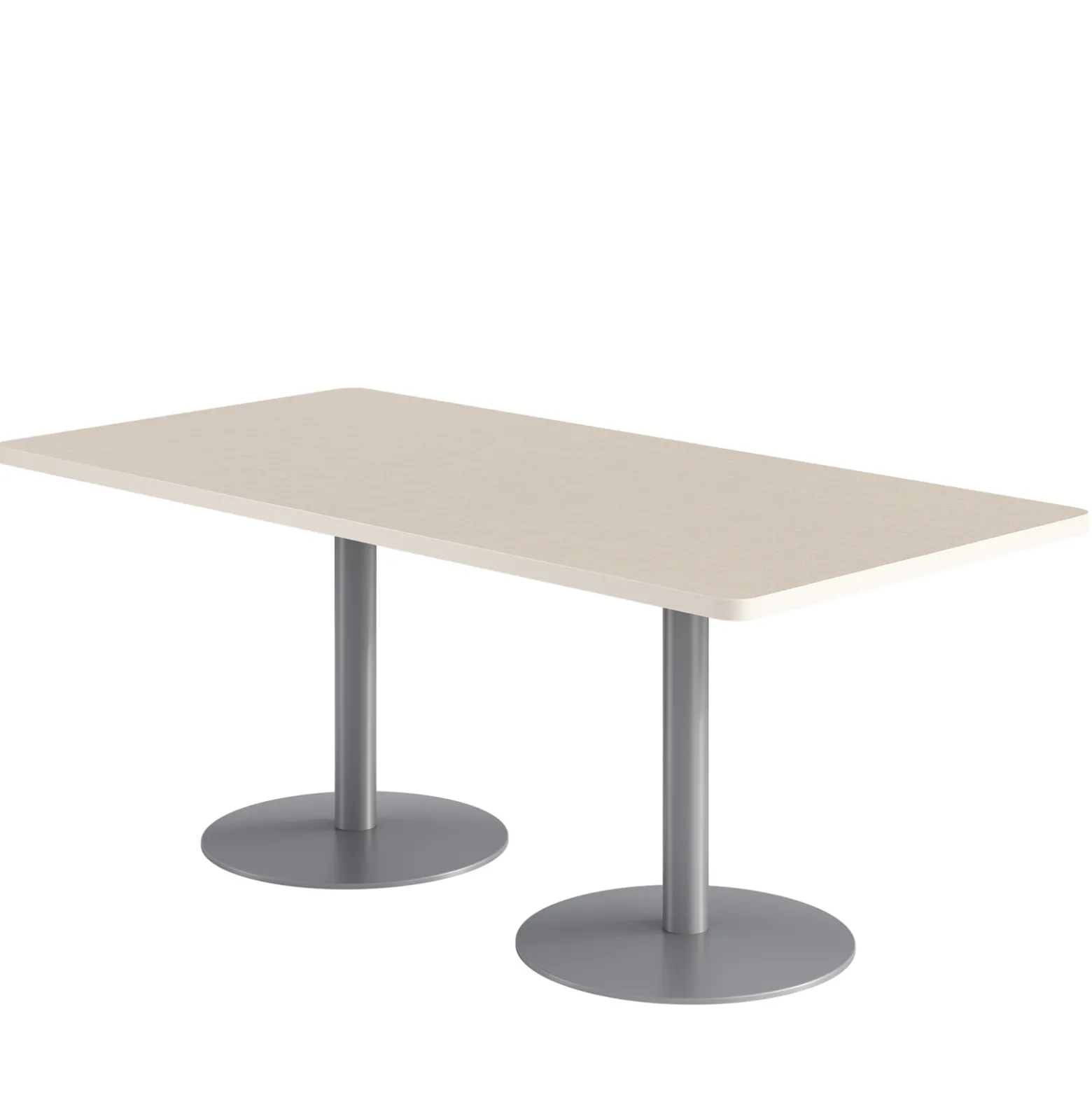 Café au lait Standard Height Rectangular Table with Pedestal Base - 72"W x 30"D