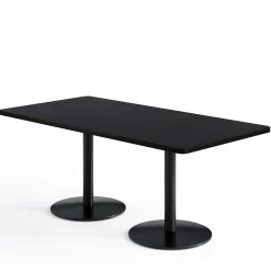 Café au lait Standard Height Rectangular Table with Pedestal Base - 72