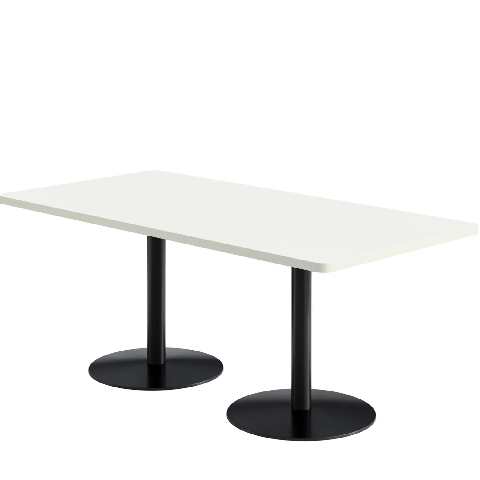 Café au lait Standard Height Rectangular Table with Pedestal Base - 72"W x 30"D