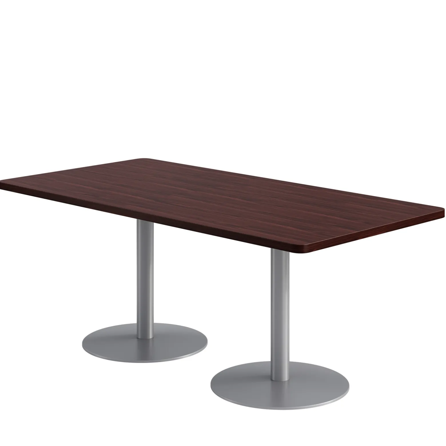 Café au lait Standard Height Rectangular Table with Pedestal Base - 72"W x 30"D