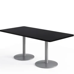 Café au lait Standard Height Rectangular Table with Pedestal Base - 72
