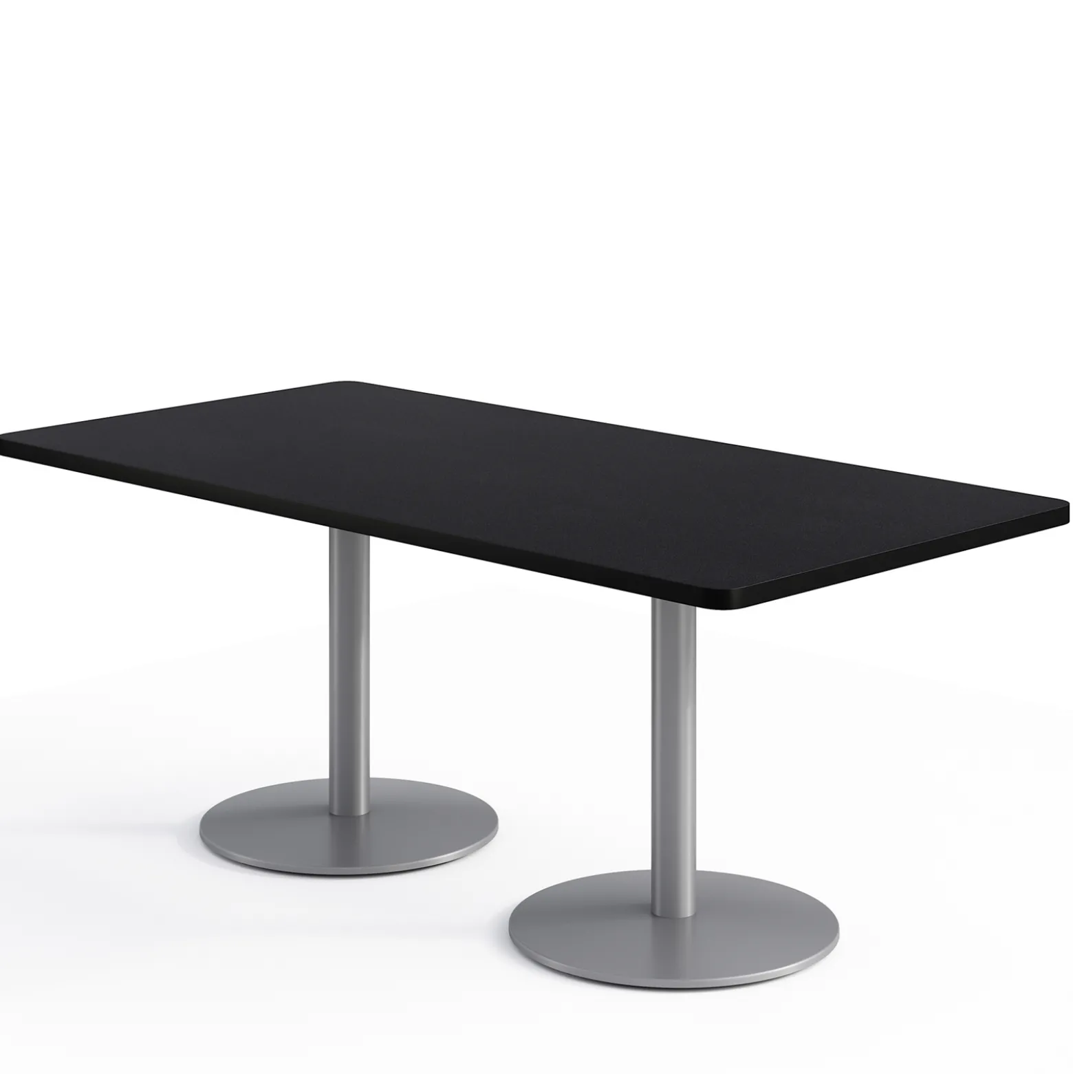 Café au lait Standard Height Rectangular Table with Pedestal Base - 72"W x 30"D