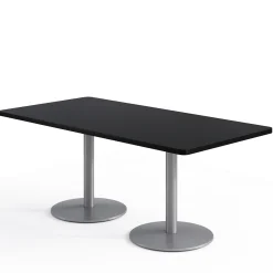 Café au lait Standard Height Rectangular Table with Pedestal Base - 72