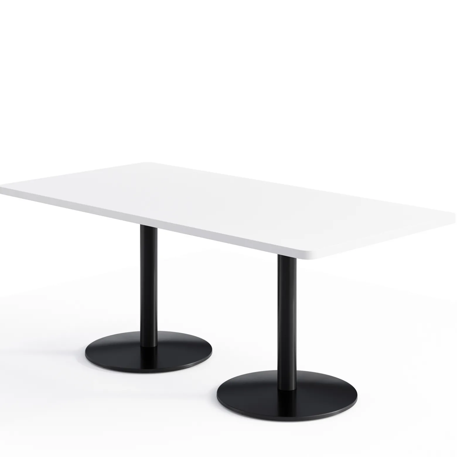 Café au lait Standard Height Rectangular Table with Pedestal Base - 72"W x 30"D