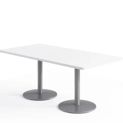 Café au lait Standard Height Rectangular Table with Pedestal Base - 72