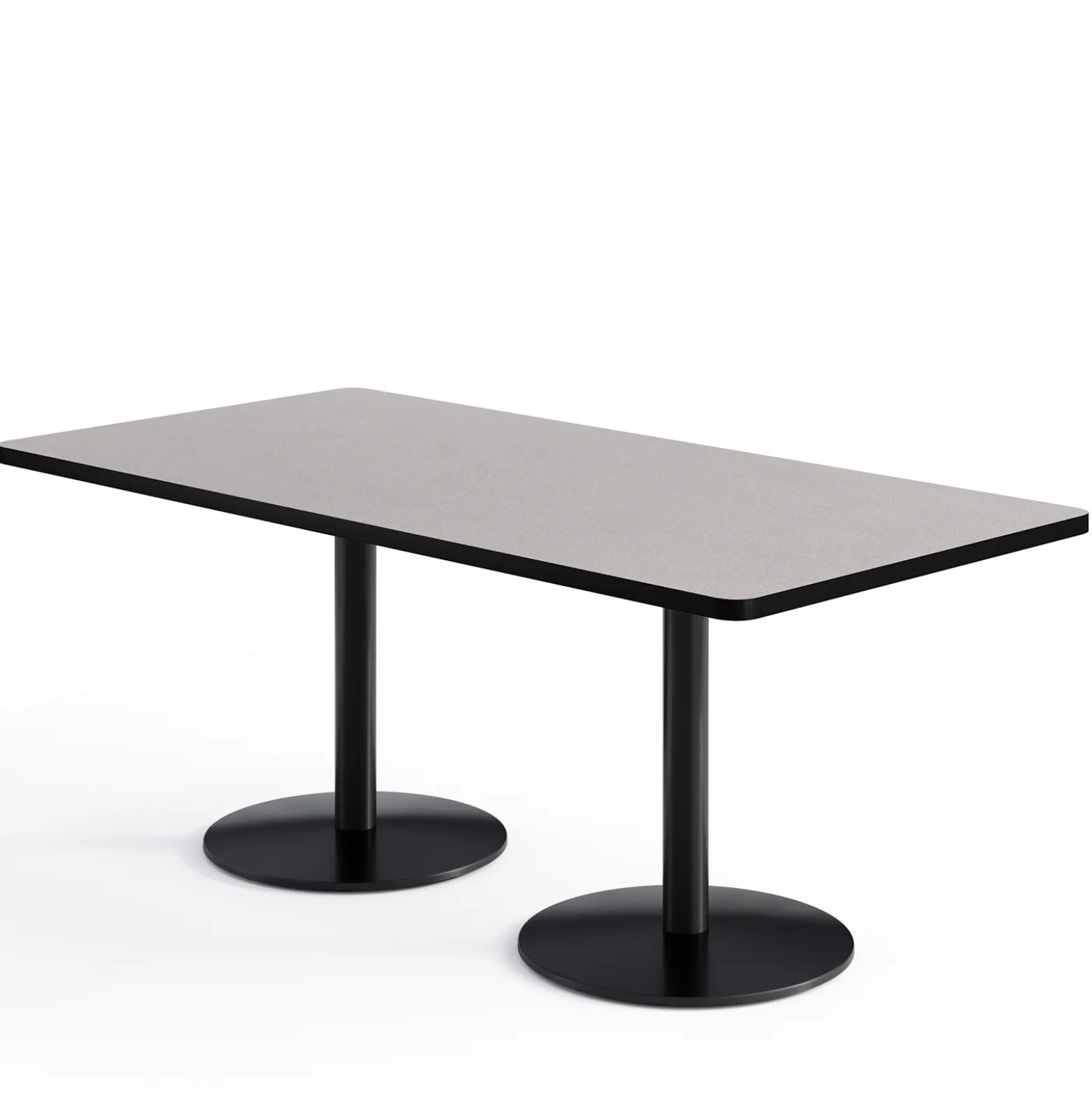 Café au lait Standard Height Rectangular Table with Pedestal Base - 72"W x 30"D