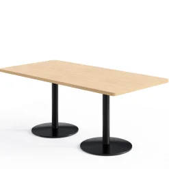 Café au lait Standard Height Rectangular Table with Pedestal Base - 72