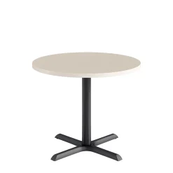 Café au lait Standard Height Round Table with X-Base - 36
