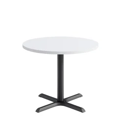 Café au lait Standard Height Round Table with X-Base - 36