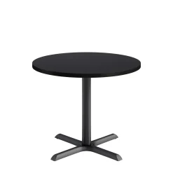 Café au lait Standard Height Round Table with X-Base - 36