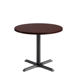 Café au lait Standard Height Round Table with X-Base - 36