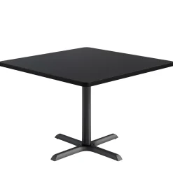 Café au lait Standard Height Square Table with X-Base - 48