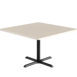 Café au lait Standard Height Square Table with X-Base - 48
