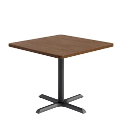 Café au lait Standard Height Square Table with X-Base - 36"W