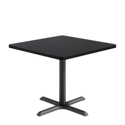 Café au lait Standard Height Square Table with X-Base - 36"W