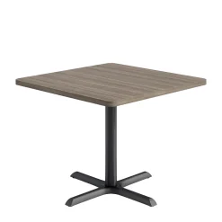 Café au lait Standard Height Square Table with X-Base - 36