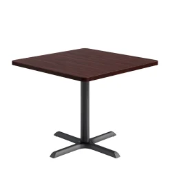 Café au lait Standard Height Square Table with X-Base - 36