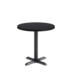 Café au lait Standard Height Round Table with X-Base - 30"W