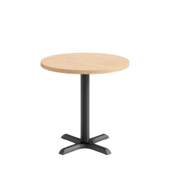 Café au lait Standard Height Round Table with X-Base - 30
