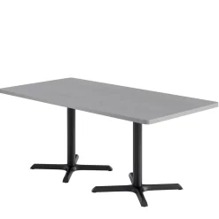 Café au lait Standard Height Rectangular Table with X Base - 72
