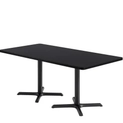 Café au lait Standard Height Rectangular Table with X Base - 72