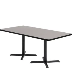 Café au lait Standard Height Rectangular Table with X Base - 72