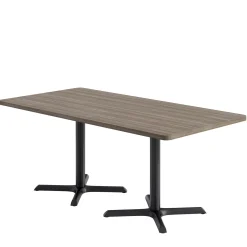 Café au lait Standard Height Rectangular Table with X Base - 72