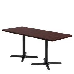Café au lait Standard Height Rectangular Table with X Base - 72