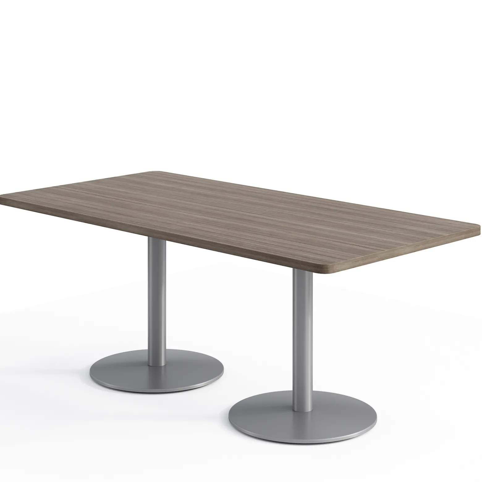 Café au lait Standard Height Rectangular Table with Pedestal Base - 72"W x 36"D