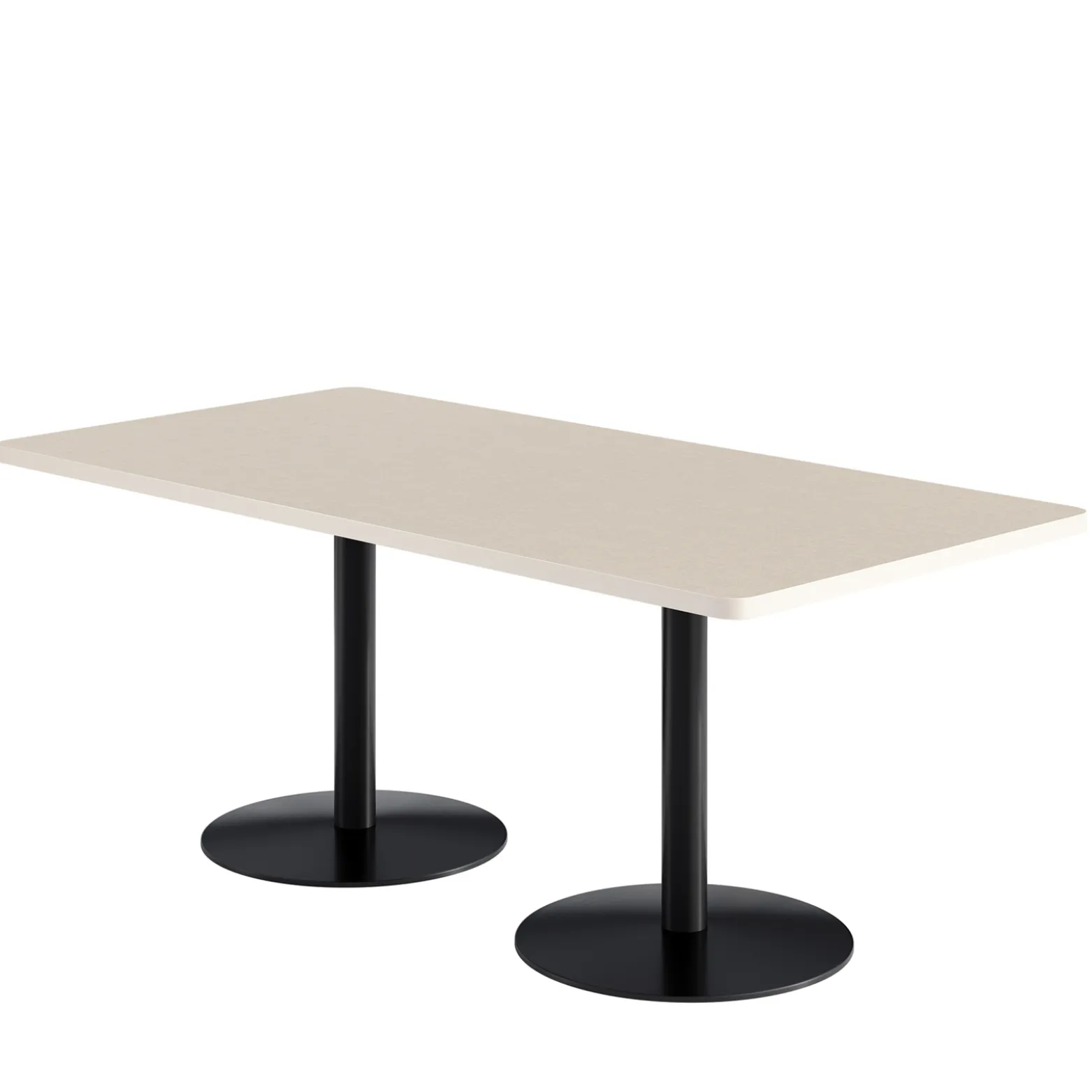 Café au lait Standard Height Rectangular Table with Pedestal Base - 72"W x 36"D