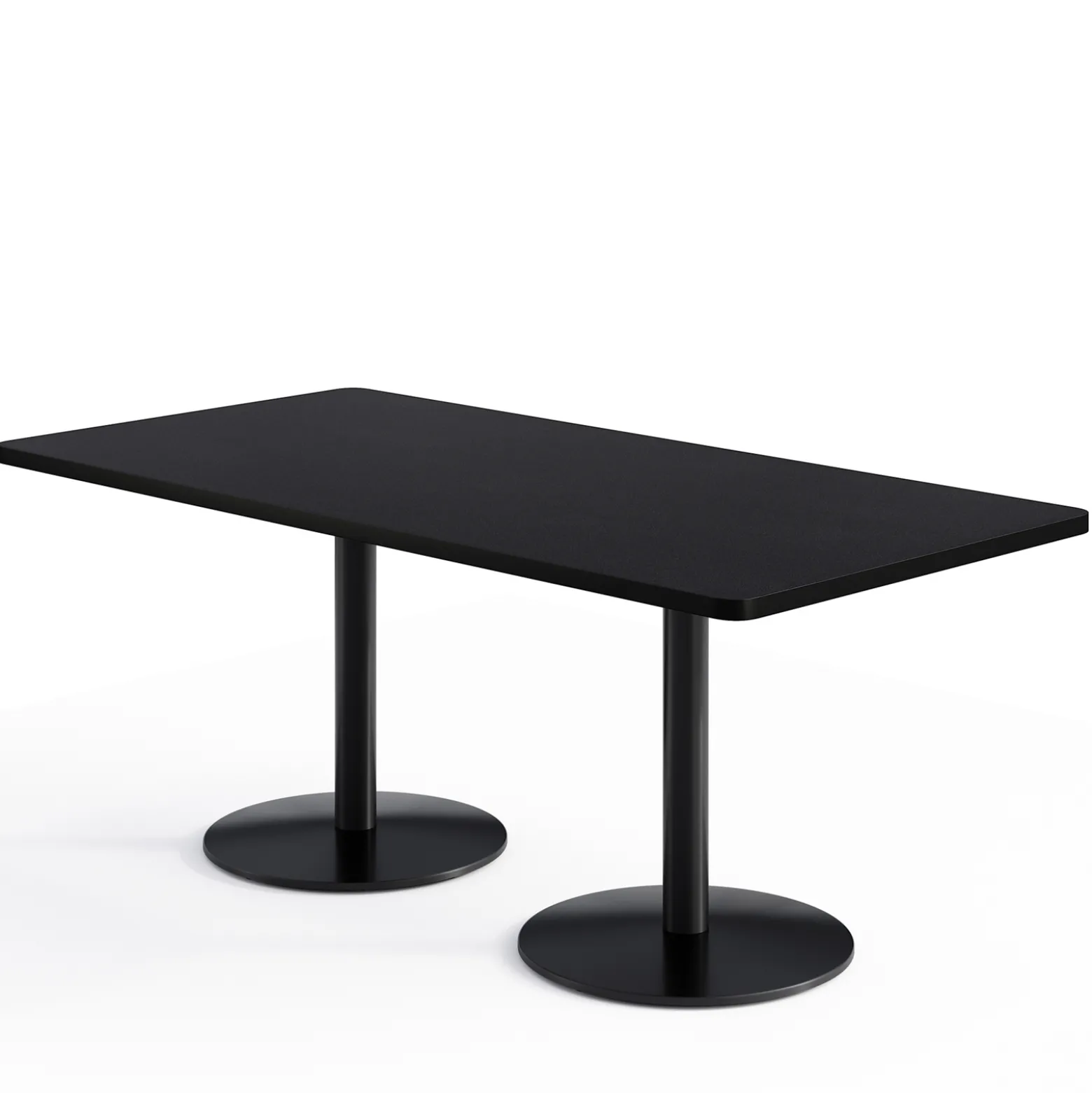 Café au lait Standard Height Rectangular Table with Pedestal Base - 72"W x 36"D