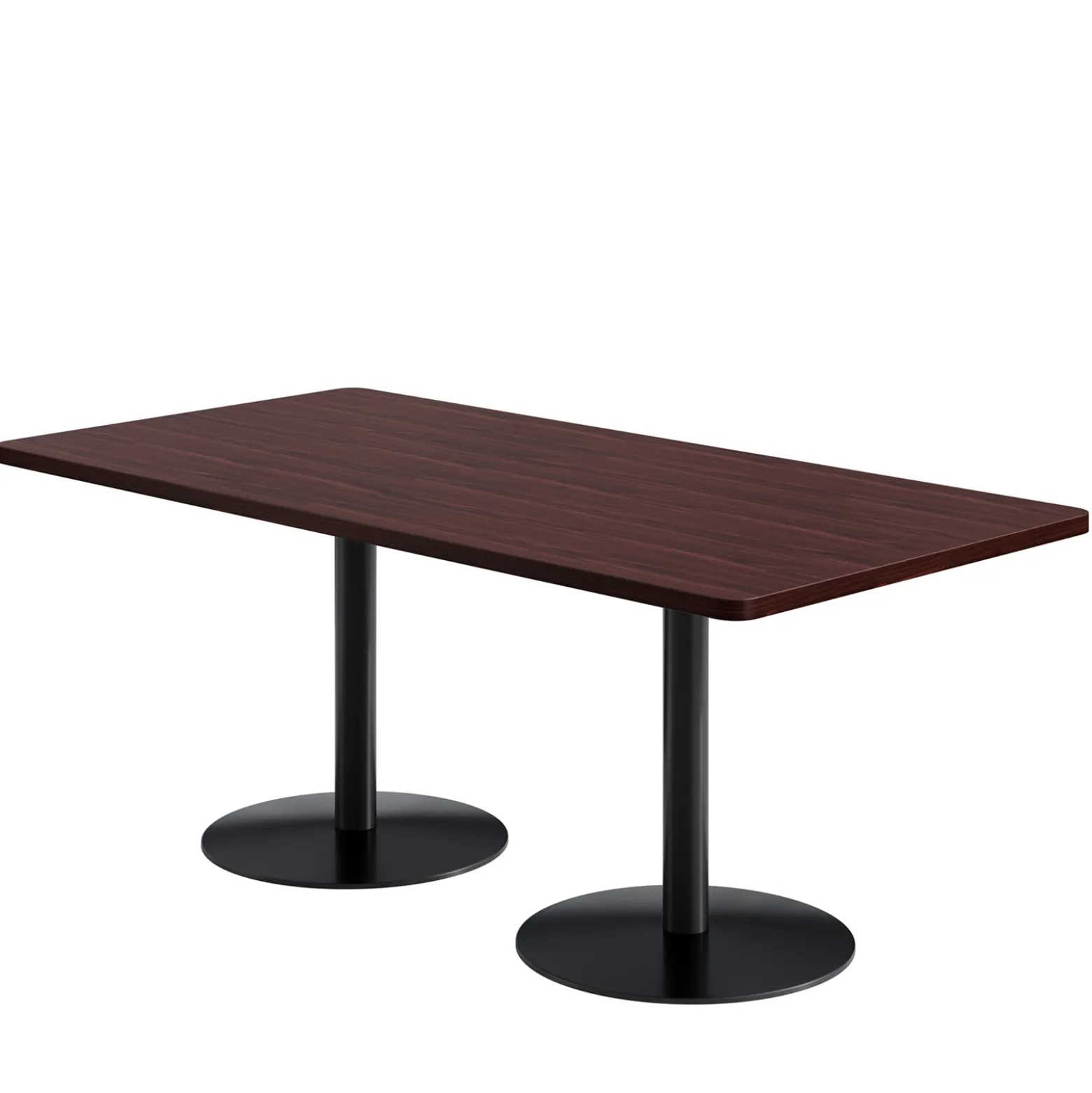 Café au lait Standard Height Rectangular Table with Pedestal Base - 72"W x 36"D